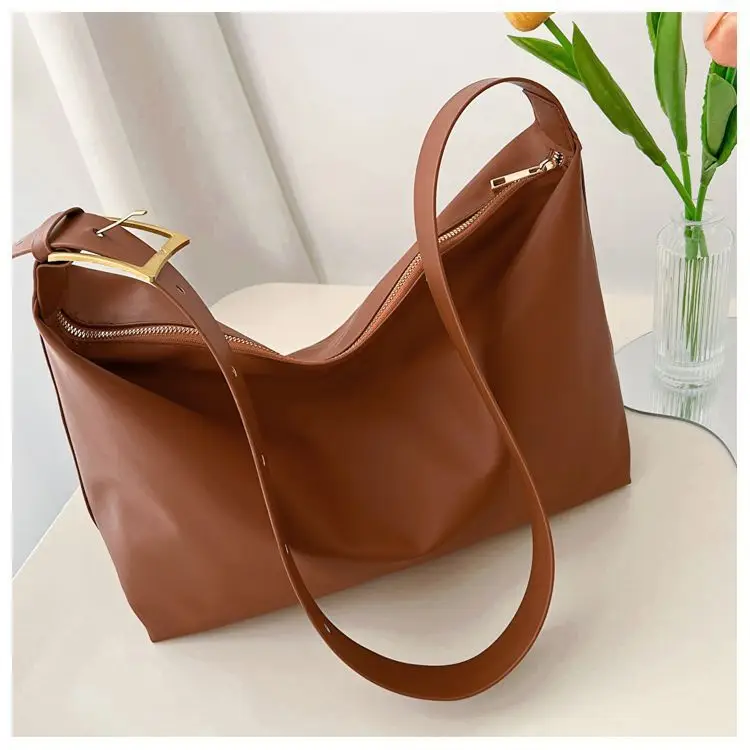 Women's Large Capacity Korean Style Shoulder Bag Brown — feature 20