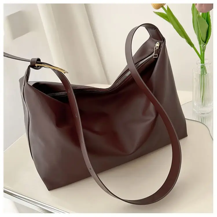 Women's Large Capacity Korean Style Shoulder Bag Brown — feature 23