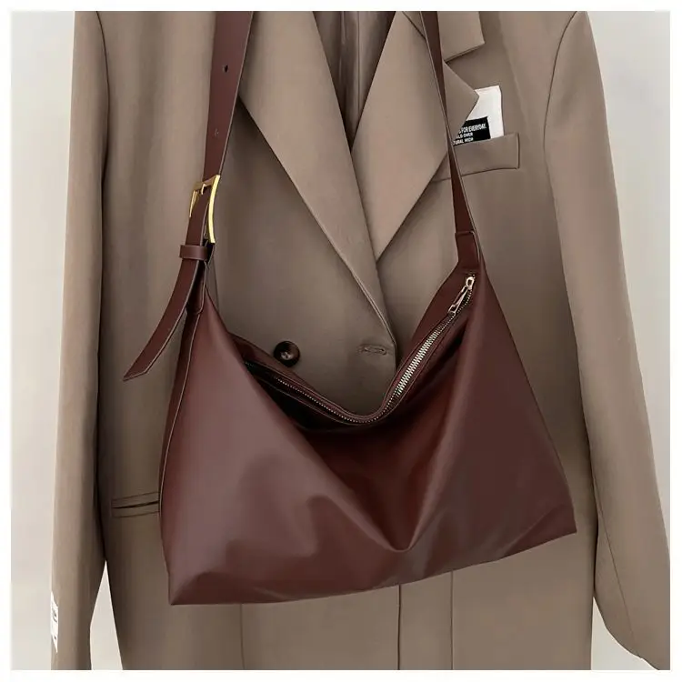 Women's Large Capacity Korean Style Shoulder Bag Brown — feature 24