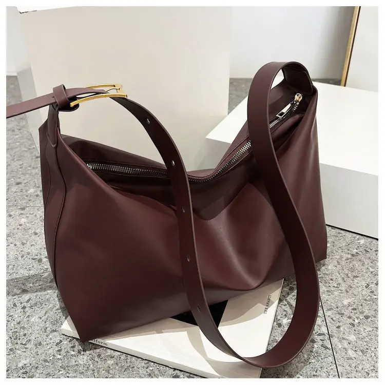 Women's Large Capacity Korean Style Shoulder Bag Brown — feature 37