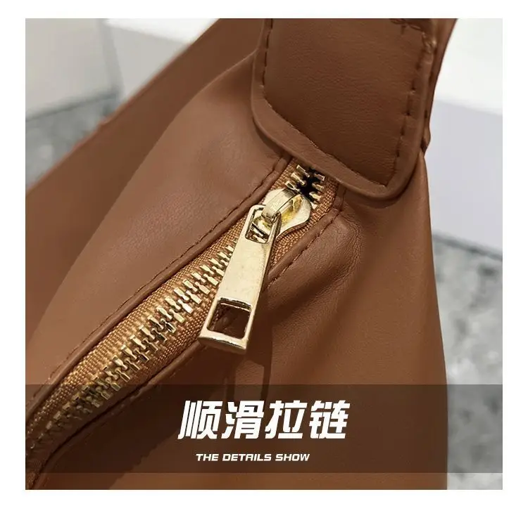 Women's Large Capacity Korean Style Shoulder Bag Brown — feature 4