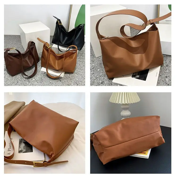 Women's Large Capacity Korean Style Shoulder Bag Brown — feature 7