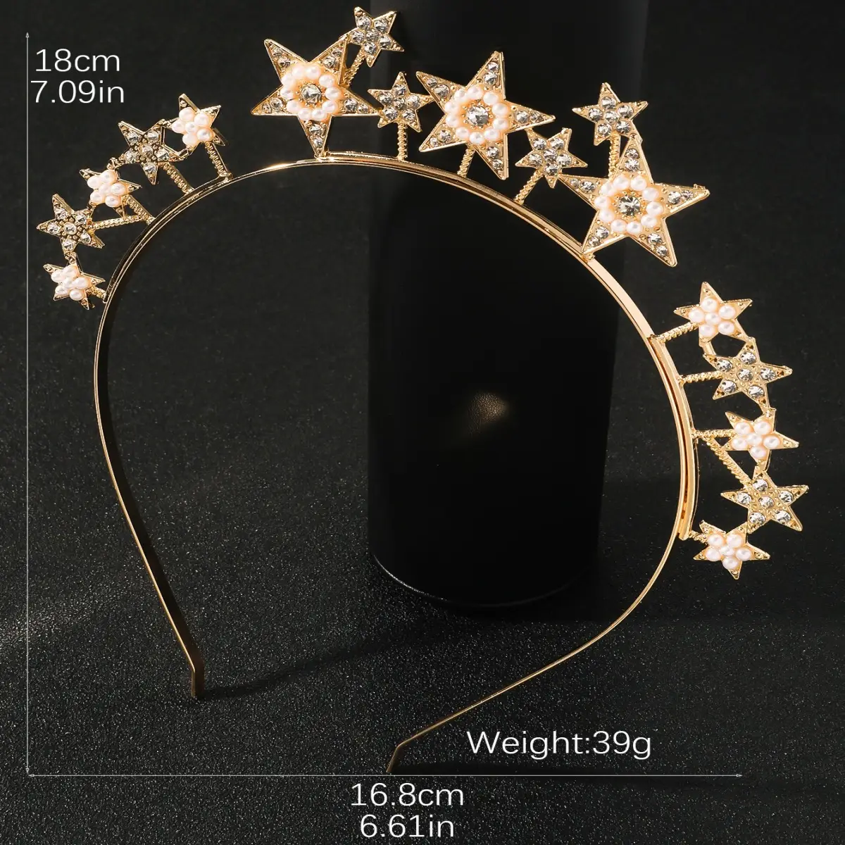European Rhinestone Star Headband for Festive Parties — feature 5