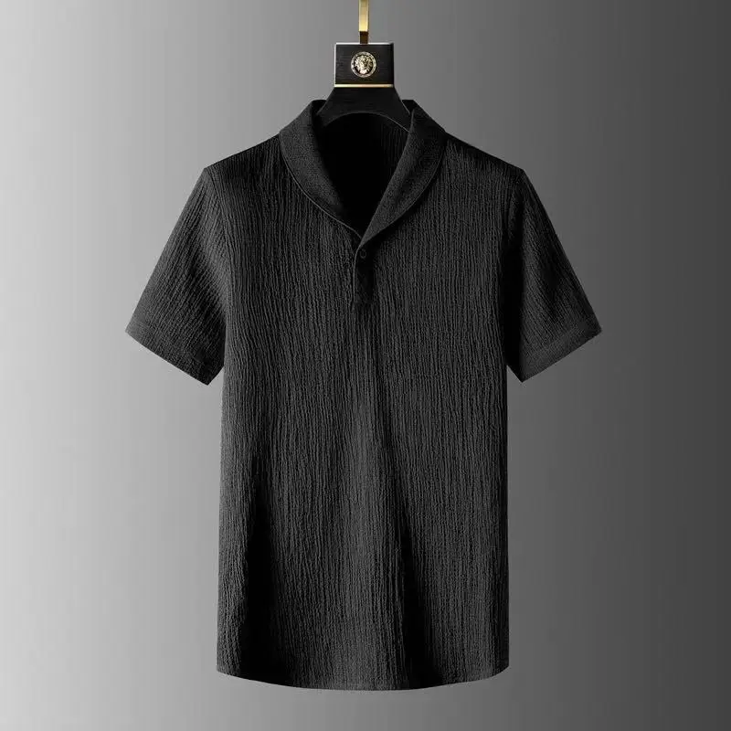 Men's Black Thin Sports Suit Short Sleeve Casual 2024 — feature 6