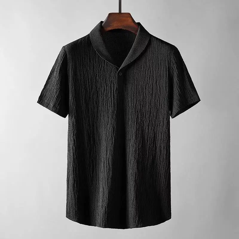 Men's Black Thin Sports Suit Short Sleeve Casual 2024 - Image 4