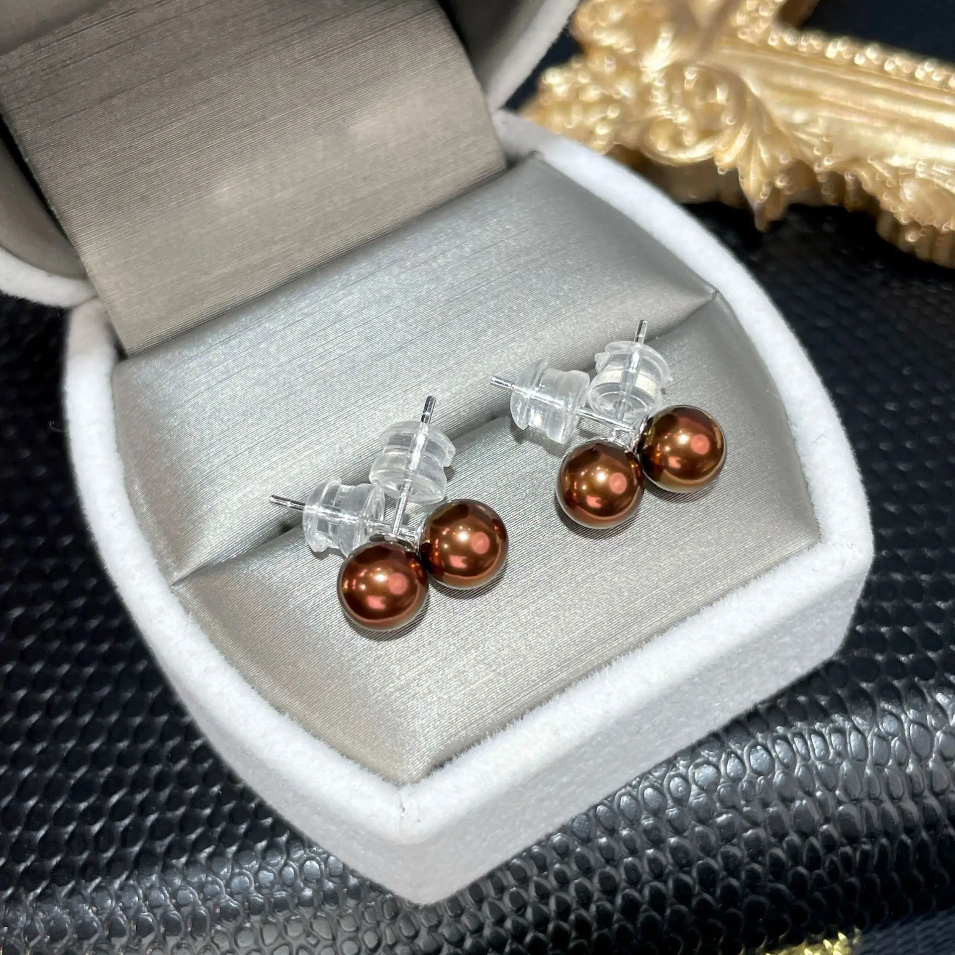 French Medieval Earrings S925 Silver Black Pearl Vintage — feature 4