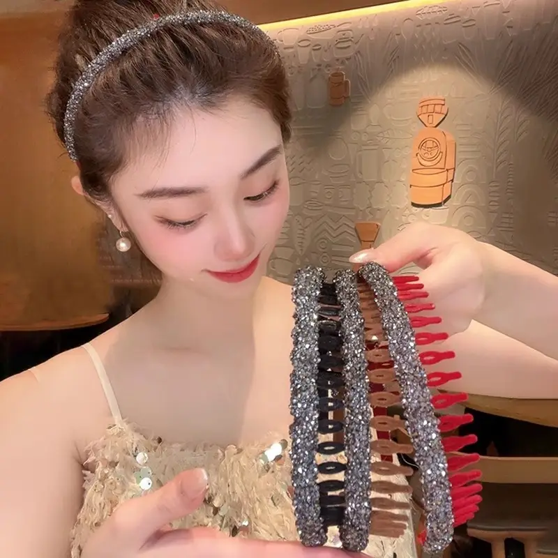 Velvet Rhinestone Hair Band for Women