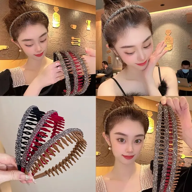Velvet Rhinestone Hair Band for Women