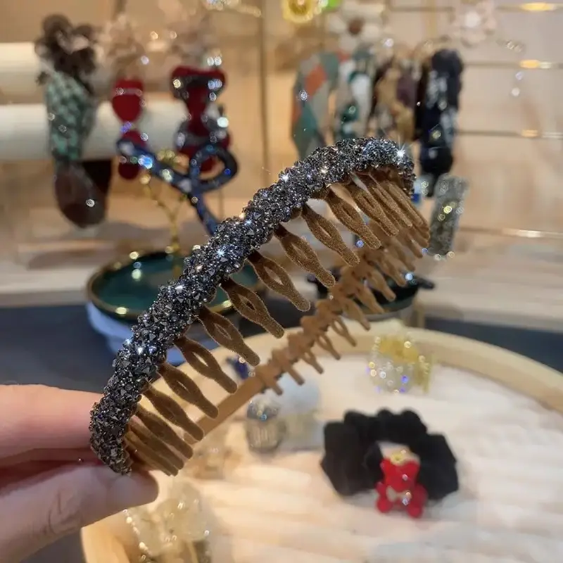 Velvet Rhinestone Hair Band for Women