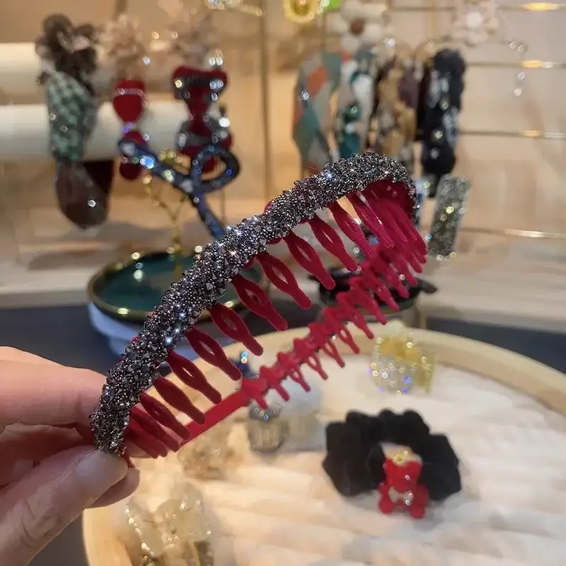 Velvet Rhinestone Hair Band for Women