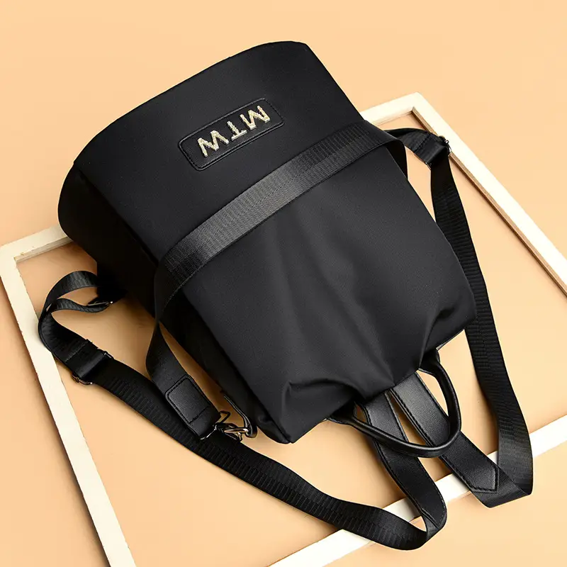 Women's Black MTW Single Shoulder Backpack Lightweight Travel School Bag - Image 4