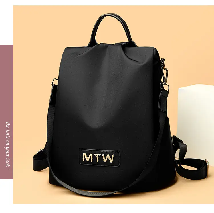 Women's Black MTW Single Shoulder Backpack Lightweight Travel School Bag — feature 18