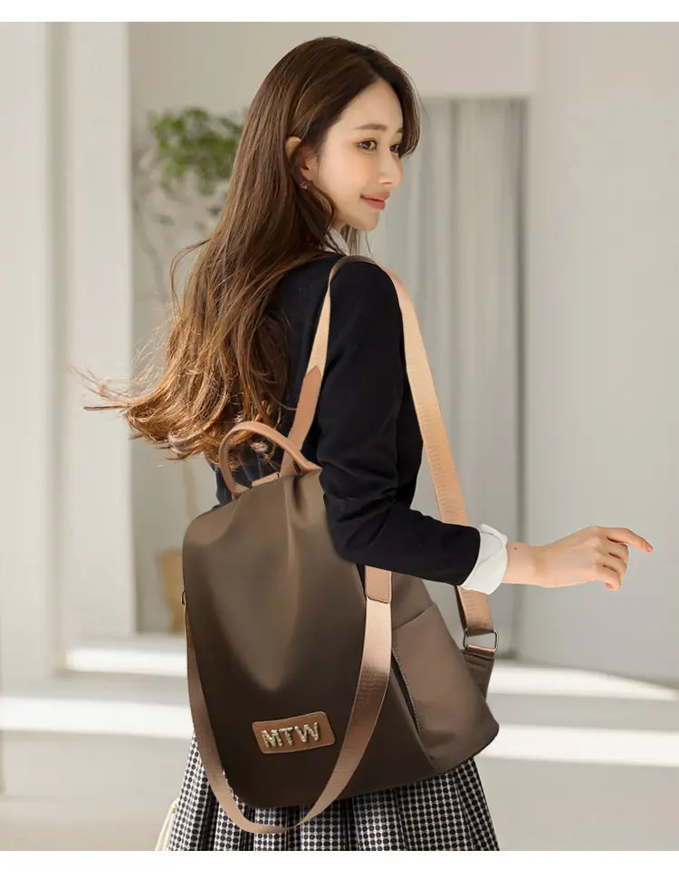 Women's Black MTW Single Shoulder Backpack Lightweight Travel School Bag — feature 22