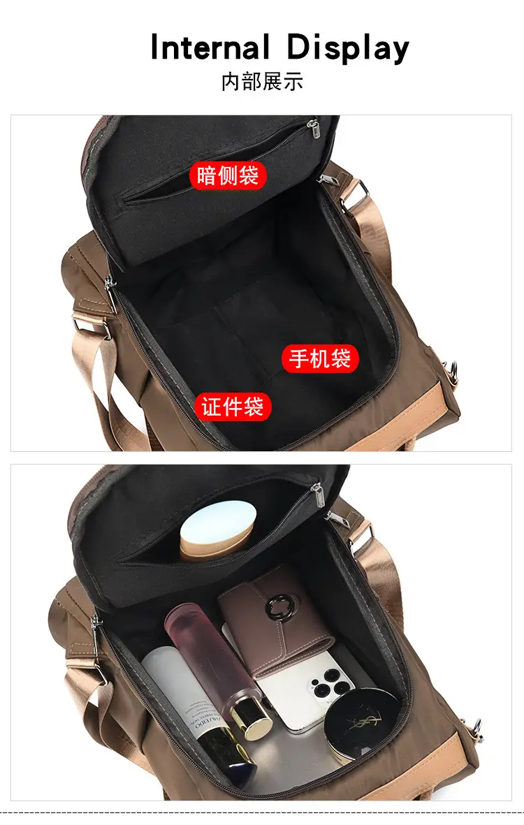 Women's Black MTW Single Shoulder Backpack Lightweight Travel School Bag — feature 27
