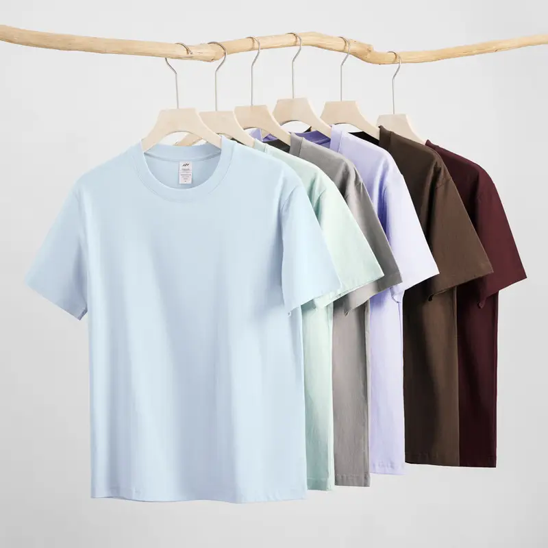 Men's Dark Brown Cotton T-Shirt Short Sleeve Round Neck - Image 29