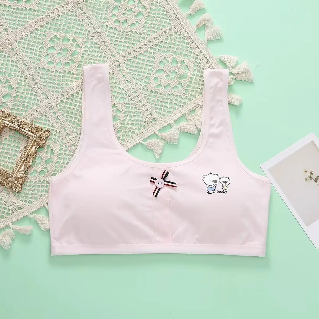 Summer Girls' Development Period Intimates Without Rims Student Pure Cotton Vest Girl Bra Seamless Anti-Bump Intimates