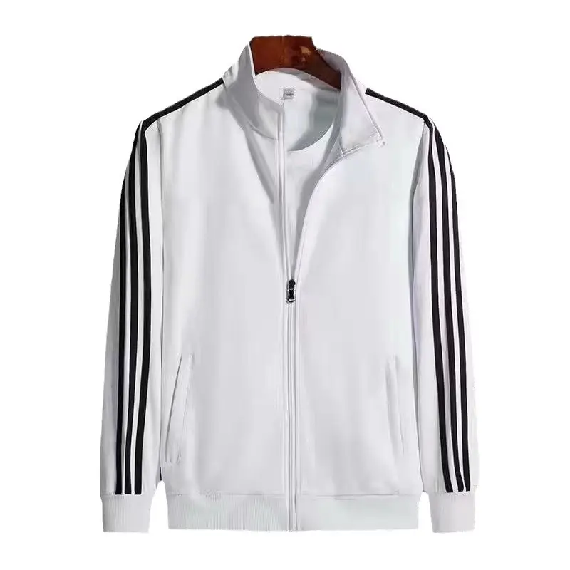 Men Black 3 Stripes Track Suit with White Stripes - Image 7