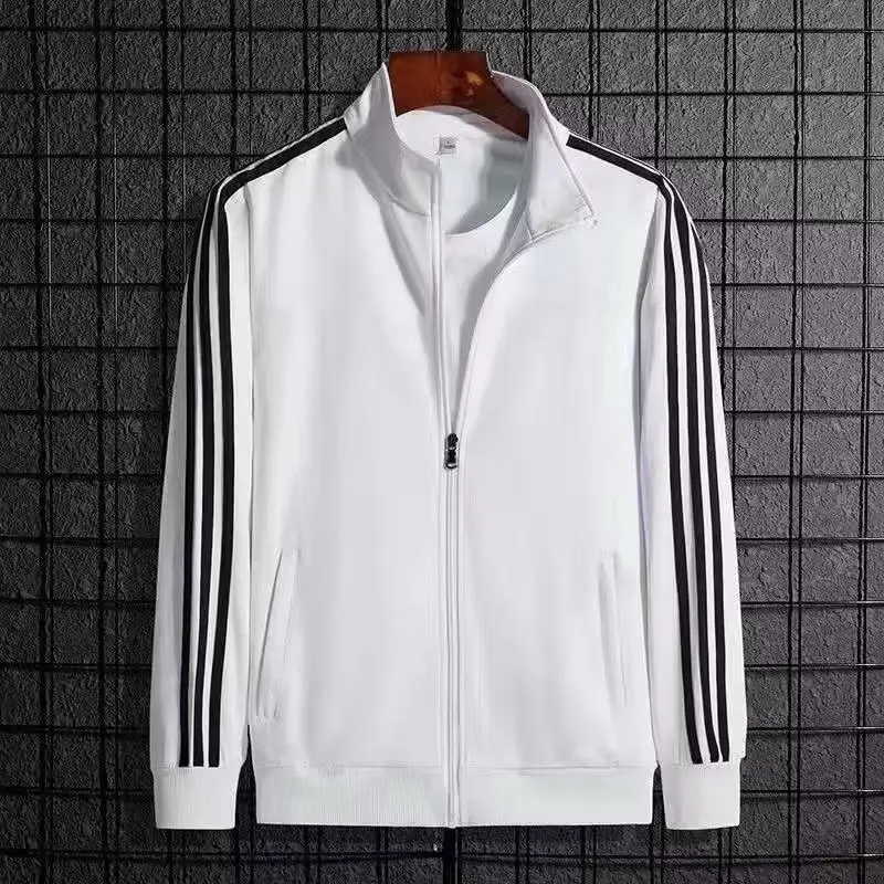 Men Black 3 Stripes Track Suit with White Stripes - Image 2