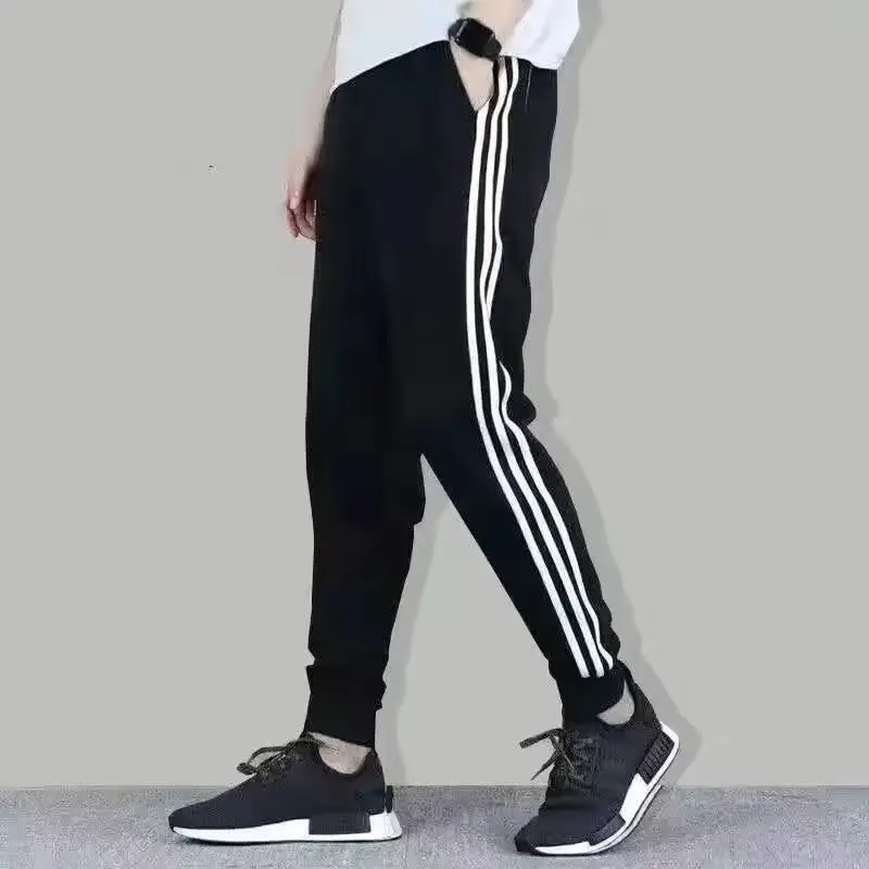 Men Black 3 Stripes Track Suit with White Stripes - Image 5