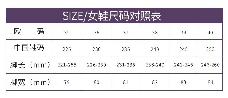 尺码表