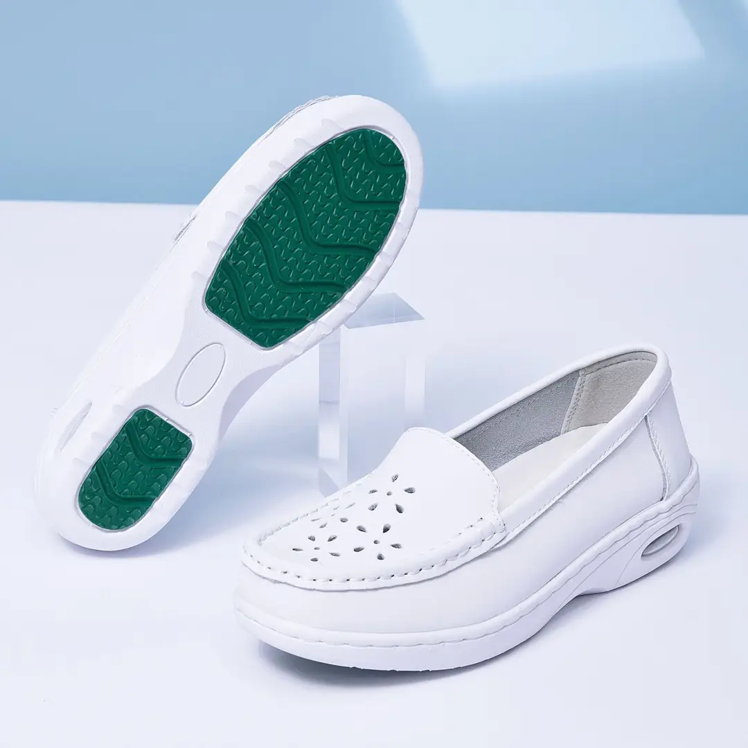 Cowhide Nurse Shoes for Women, Soft-Soled, Breathable, Built-In Air Cushion, Comfortable and Non-Tiring for the Feet, Medical Shoes, Four-Season Nurse Shoes - Image 2