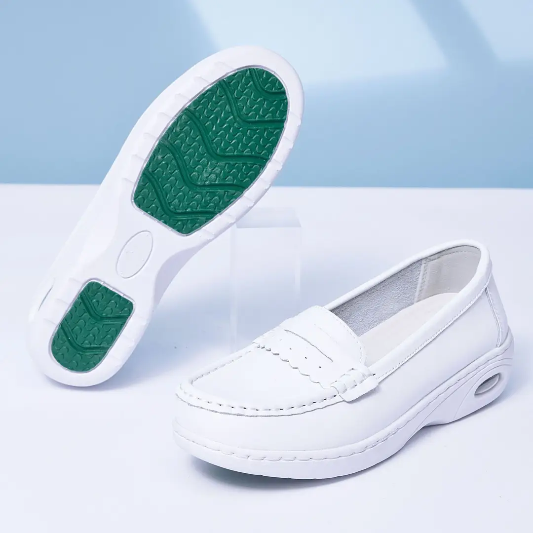 Cowhide Nurse Shoes for Women, Soft-Soled, Breathable, Built-In Air Cushion, Comfortable and Non-Tiring for the Feet, Medical Shoes, Four-Season Nurse Shoes - Image 3