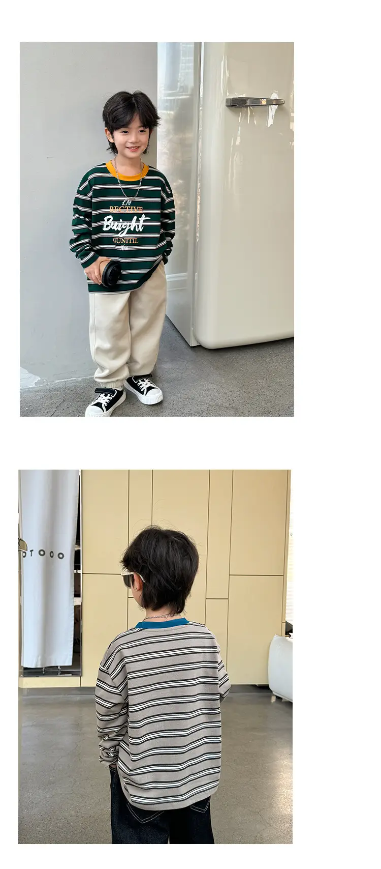 2026 Spring Boys Striped Cotton Long Sleeve T-Shirt — feature 10
