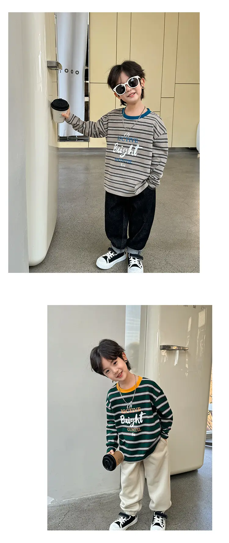 2026 Spring Boys Striped Cotton Long Sleeve T-Shirt — feature 11