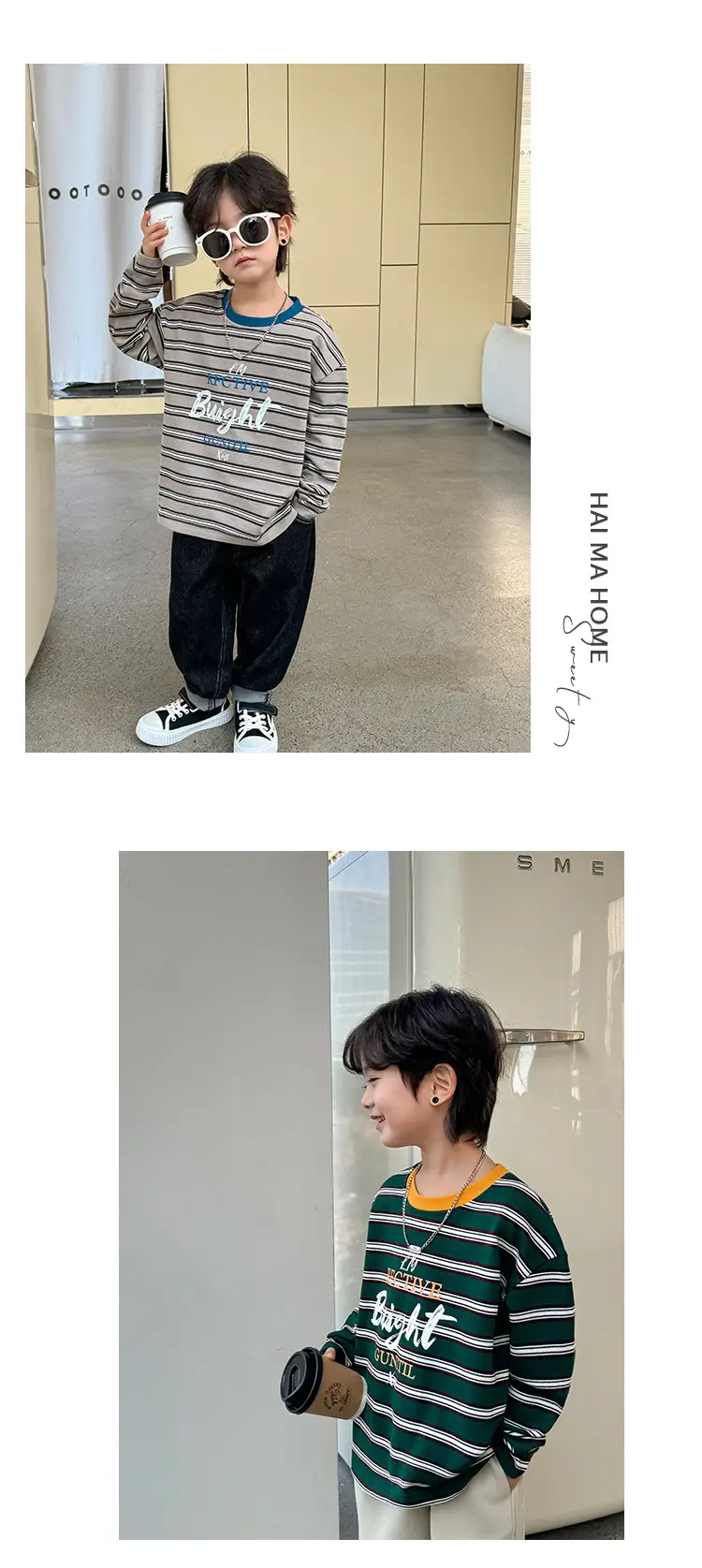 2026 Spring Boys Striped Cotton Long Sleeve T-Shirt — feature 9