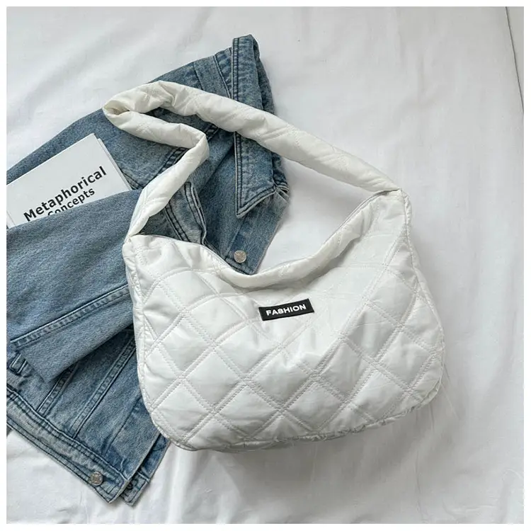 White Quilted Women's Shoulder Bag 2024 Winter — feature 32
