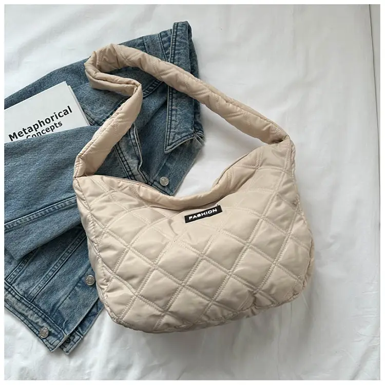 White Quilted Women's Shoulder Bag 2024 Winter — feature 33