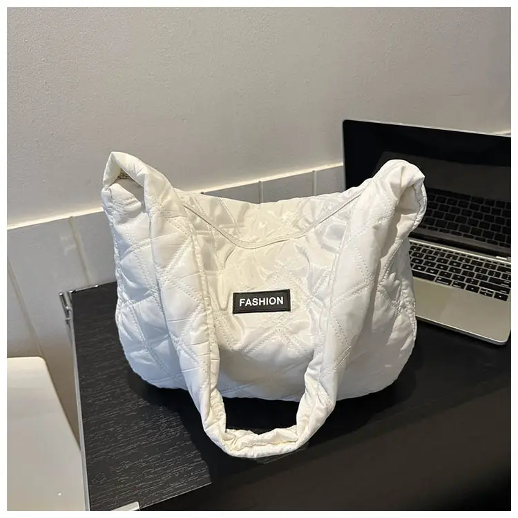 White Quilted Women's Shoulder Bag 2024 Winter — feature 38