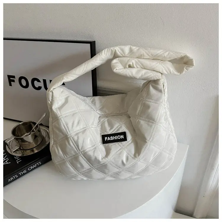 White Quilted Women's Shoulder Bag 2024 Winter — feature 47