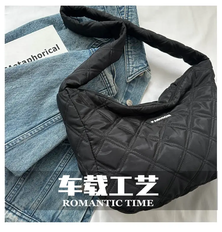 White Quilted Women's Shoulder Bag 2024 Winter — feature 7