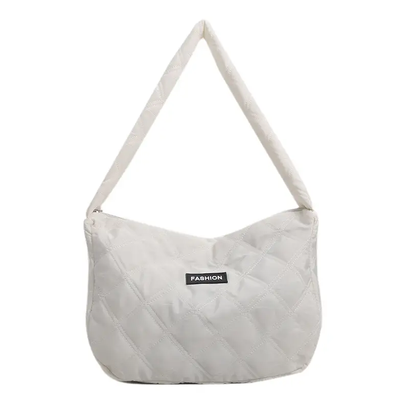 White Quilted Women's Shoulder Bag 2024 Winter - Image 2