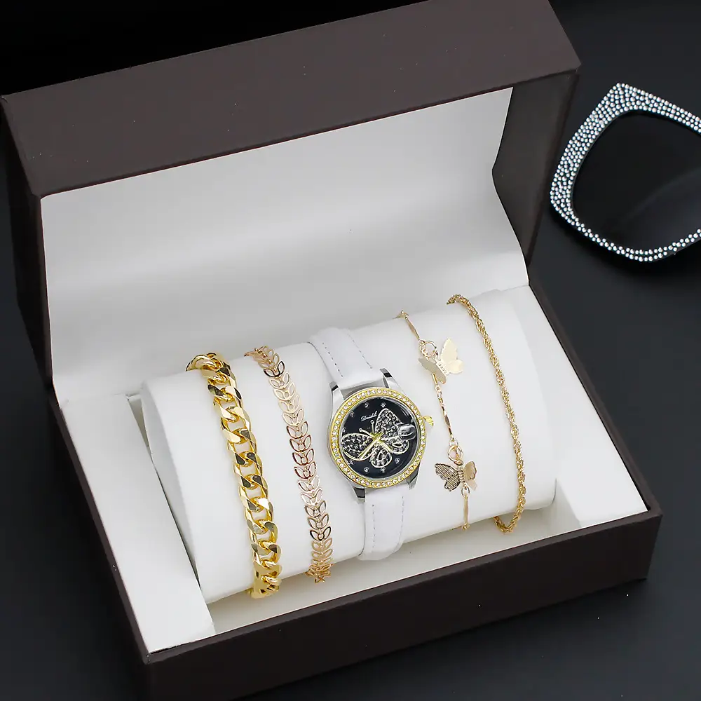 Women's Butterfly Watch with 4 Gold Bracelets — feature 14