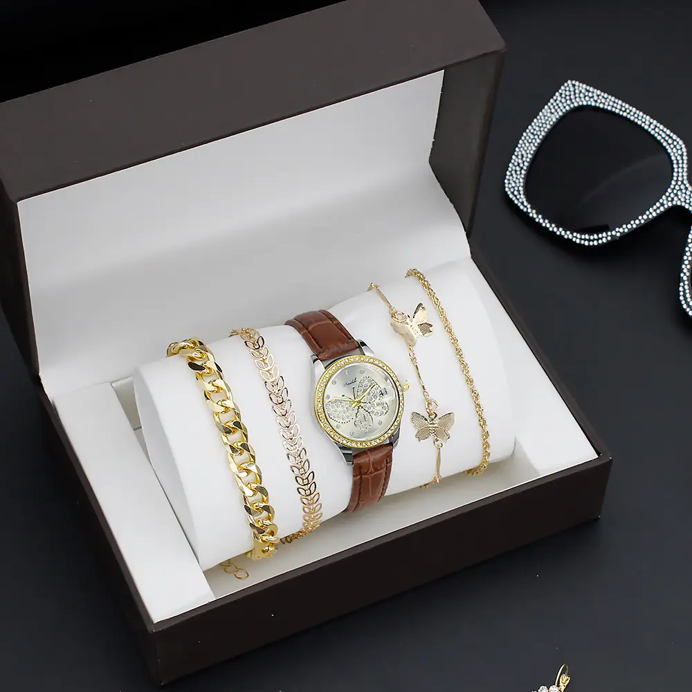 Women's Butterfly Watch with 4 Gold Bracelets — feature 5