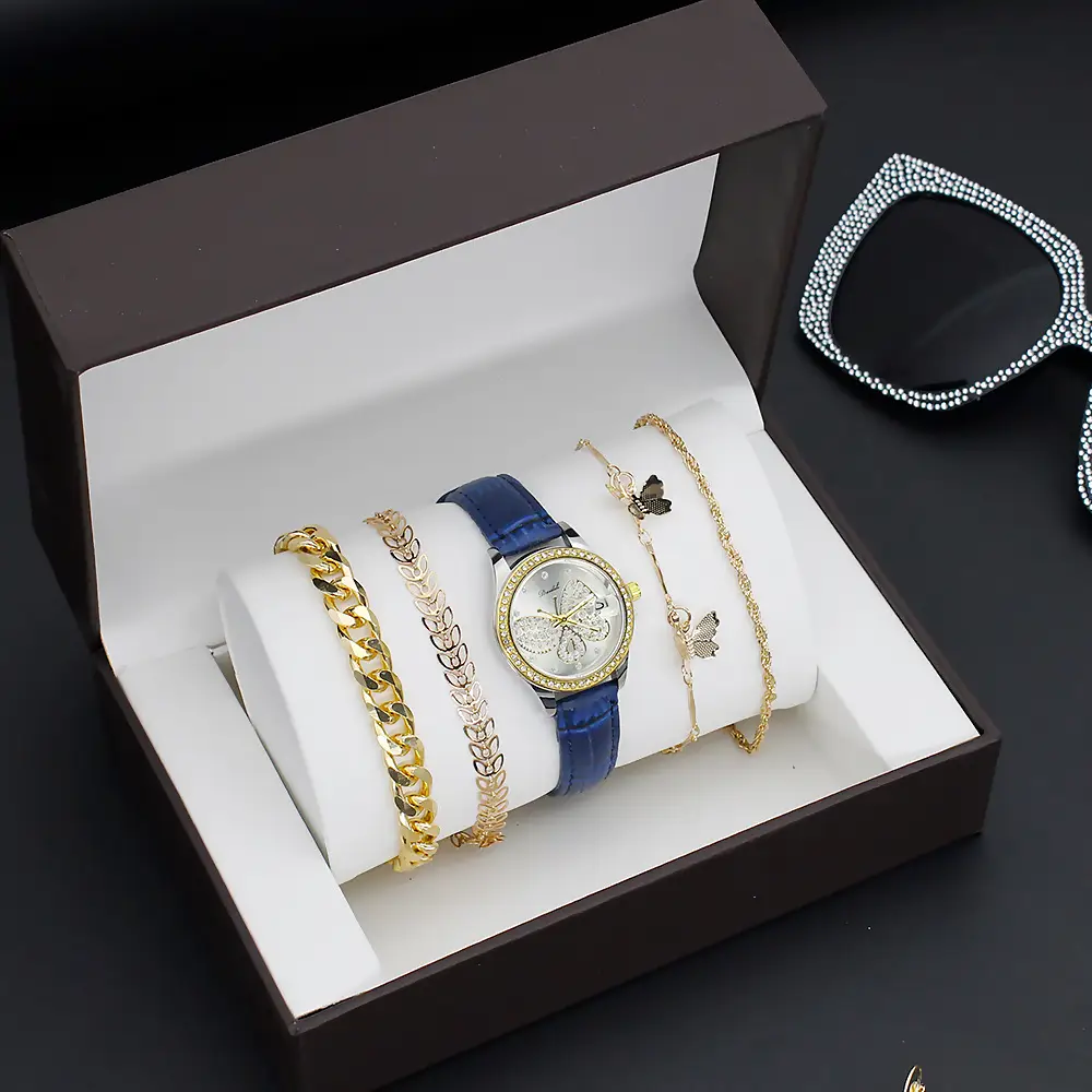 Women's Butterfly Watch with 4 Gold Bracelets — feature 6