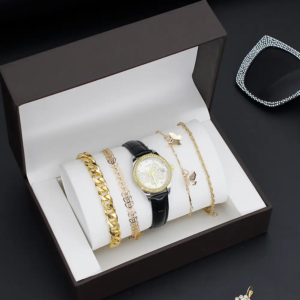 Women's Butterfly Watch with 4 Gold Bracelets — feature 8