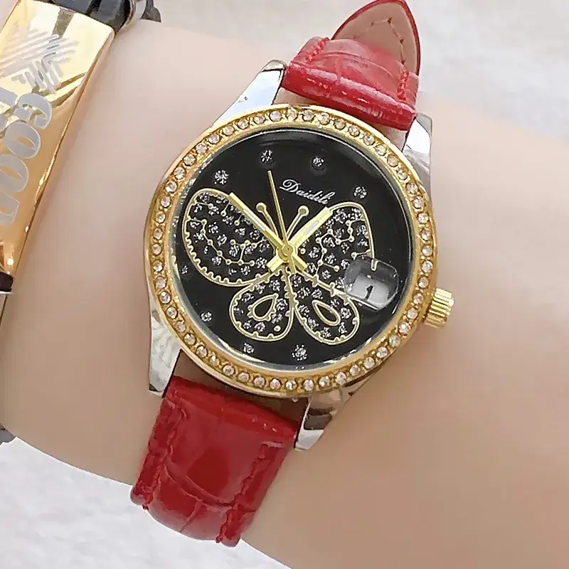 Women's Butterfly Watch with 4 Gold Bracelets - Image 16