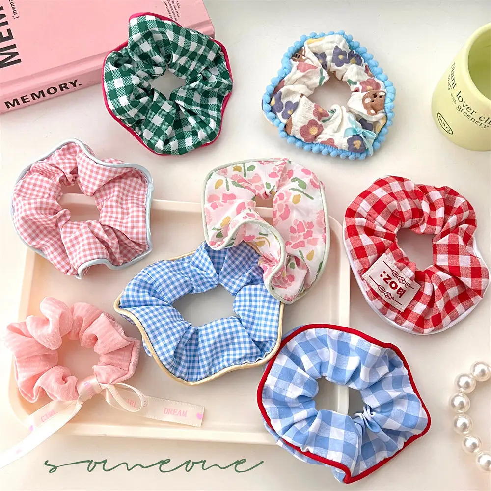 Korean Lace Hair Ring for Girls with Heart Design - Image 59