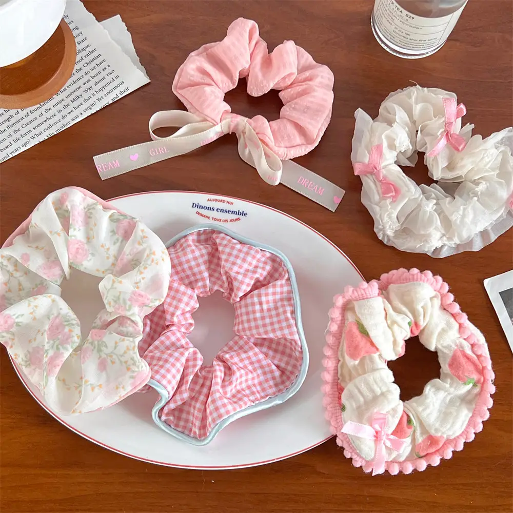 Korean Lace Hair Ring for Girls with Heart Design — feature 15