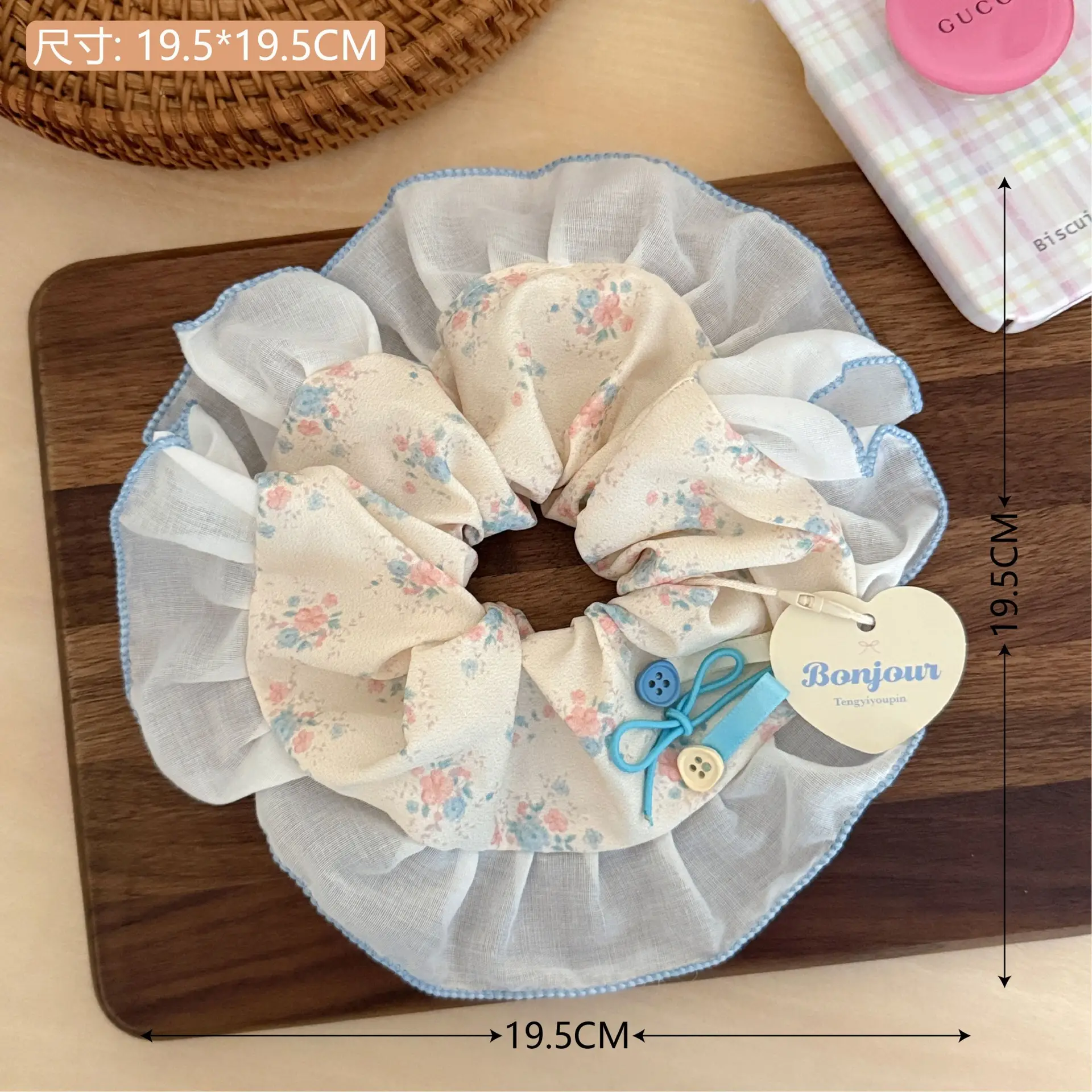 Korean Lace Hair Ring for Girls with Heart Design - Image 31