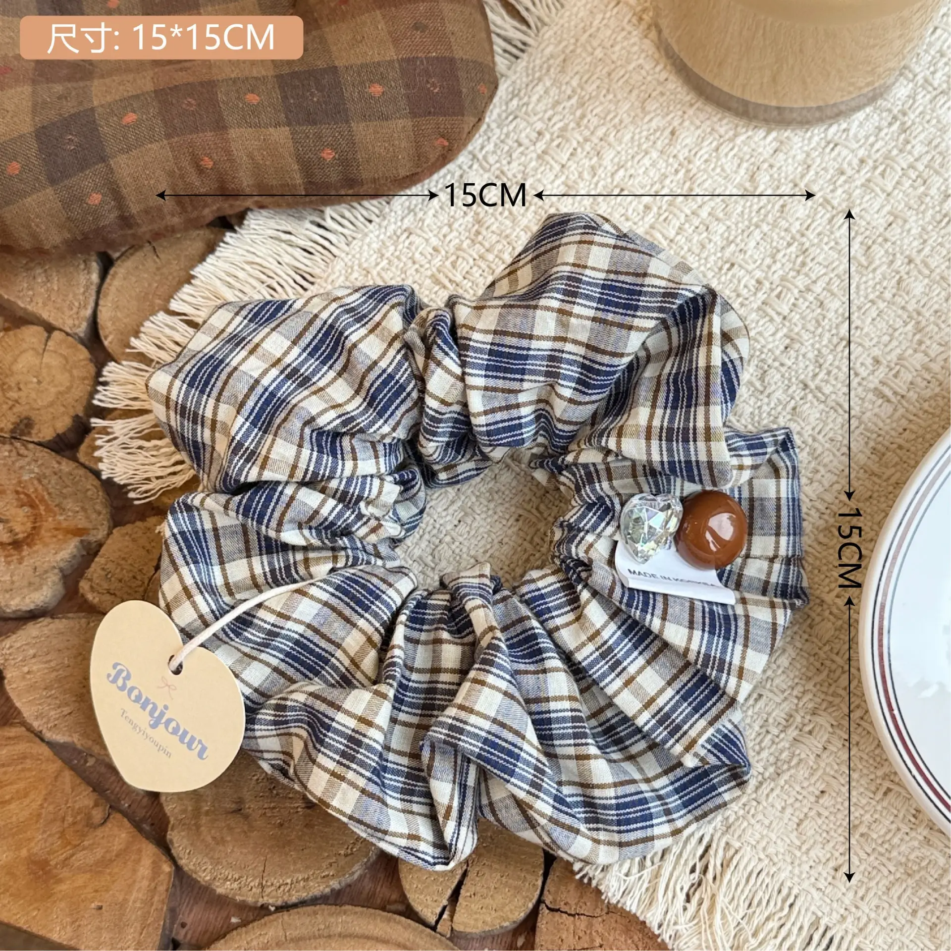 Korean Lace Hair Ring for Girls with Heart Design - Image 55