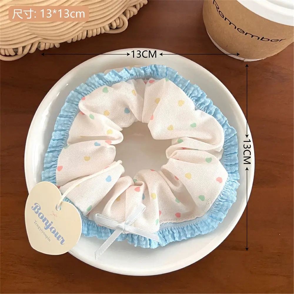 Korean Lace Hair Ring for Girls with Heart Design - Image 6