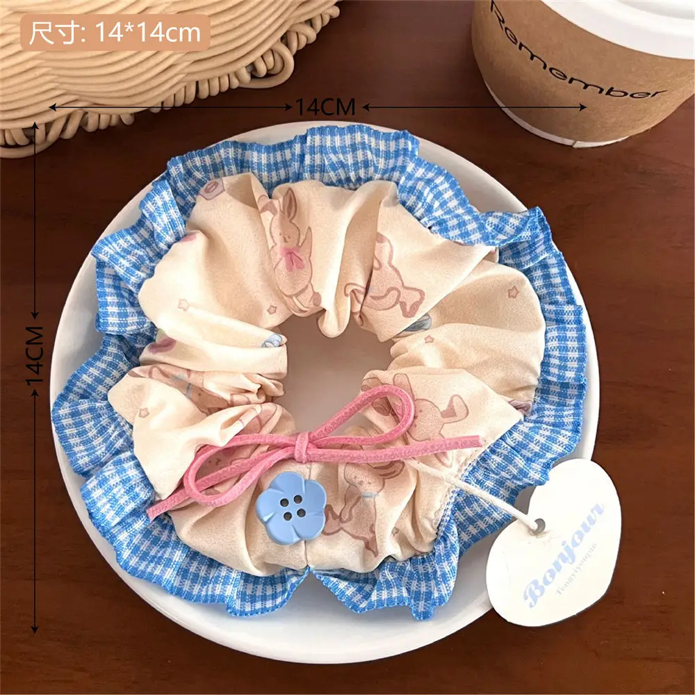 Korean Lace Hair Ring for Girls with Heart Design - Image 7