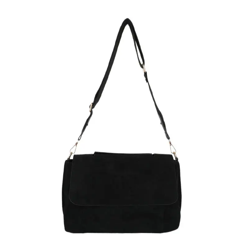 Women's Retro Corduroy Shoulder Bag Tan Large Capacity - Image 7
