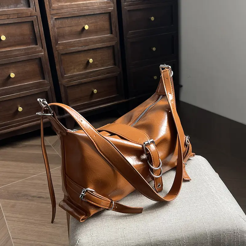 Women's Brown Leather Shoulder Bag 2026 New Style - Image 8