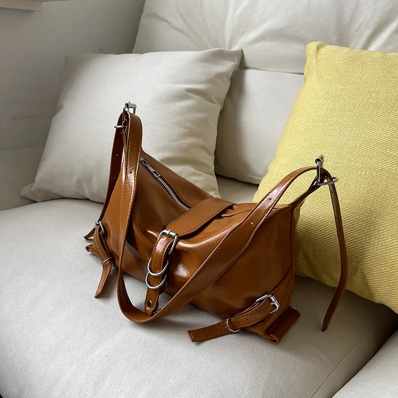 Women's Brown Leather Shoulder Bag 2026 New Style - Image 9