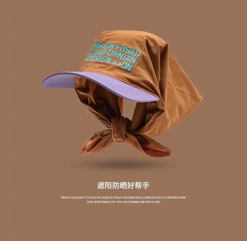 Women Cross-Border Sun Hat with Embroidered Lace-Up Turban — feature 8